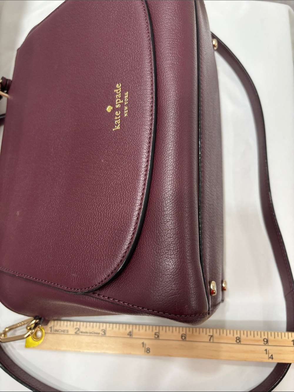 kate spade Burgundy Leather Tassel Satchel with Gold Hardware - Picture 10 of 11